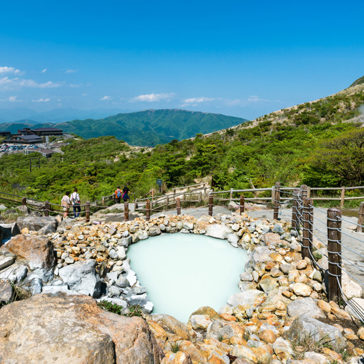 ...og de talrige boblende og dampende vulkanske aktiviteter i undergrunden.