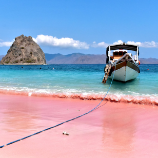 I skal også bade ved den berømte Pink Beach.