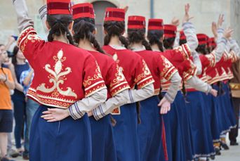 Armenia People Dancers Dancing And Wearing Traditional Folk Costume