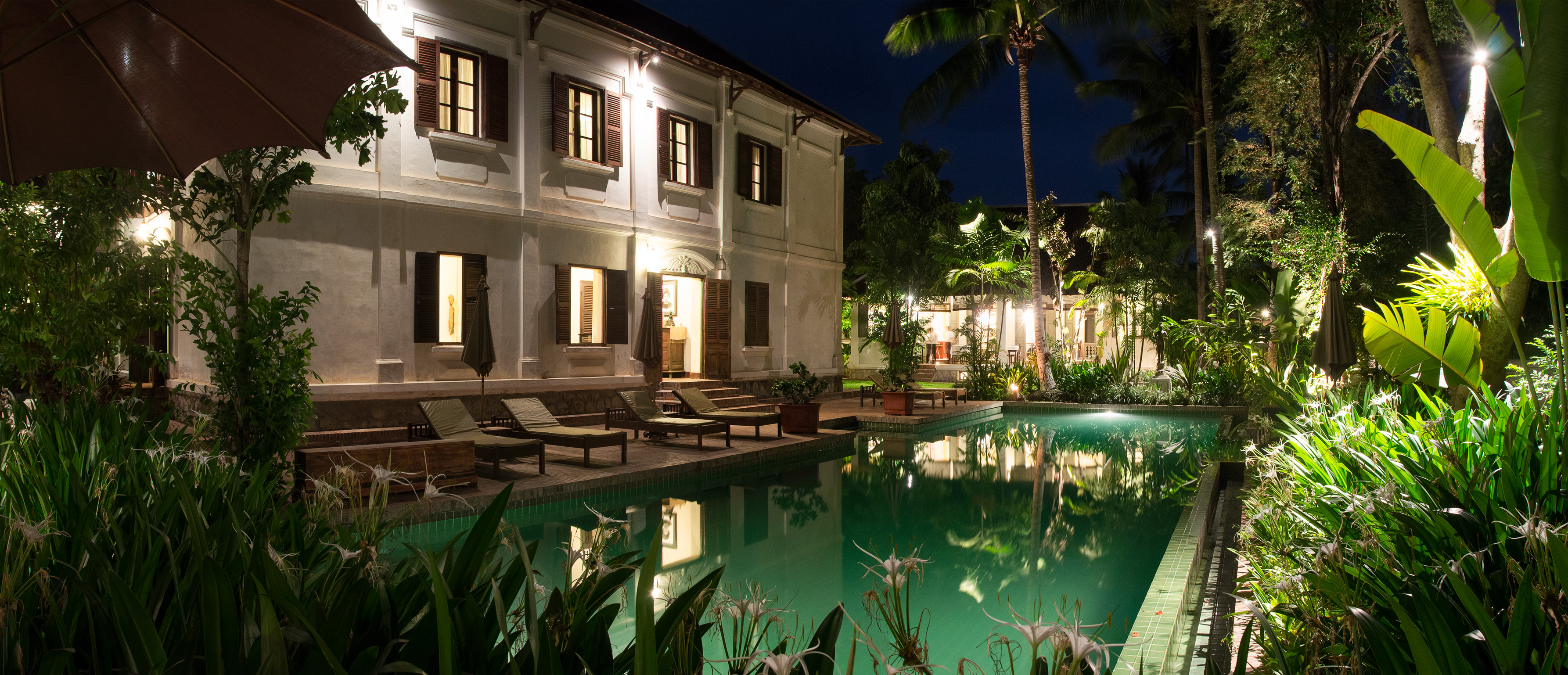 Satri House Pool Evening