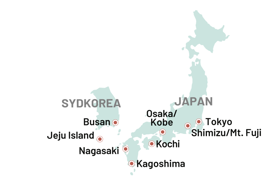 Krydstogt Japan Og Sydkorea UDEN PILE OG STREGER