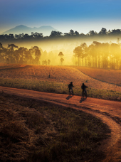 Thaton Fang Dalen Cykling Solnedgang