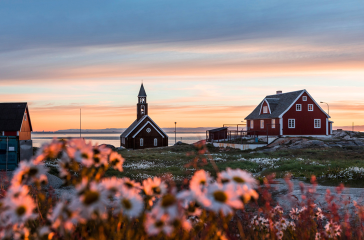 Ilulissat Sommer Solnedgang