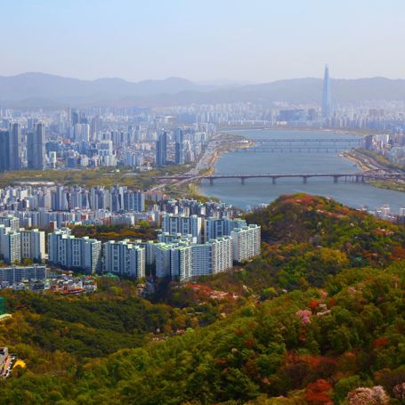 Sydkorea Seoul Cityscape Seongdong Gu Gangnam Nabolag