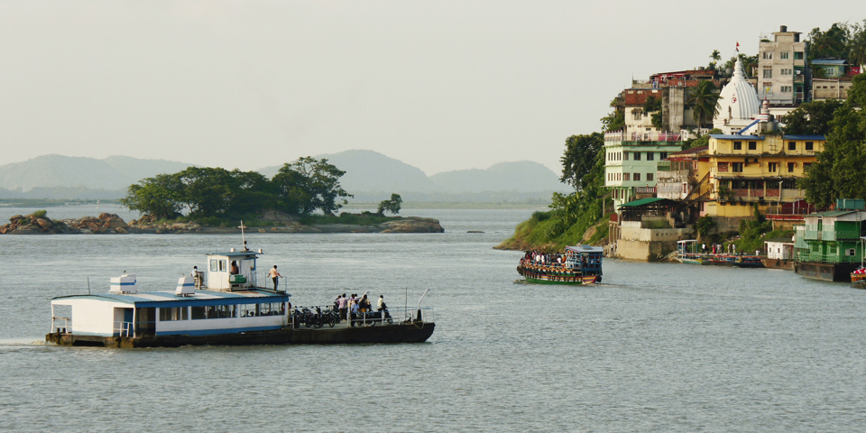 India Guwahati City Along The River Brahmaputra