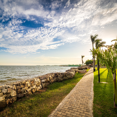 Uganda Entebbe Walkway Shore Of Lake Victoria Sunset
