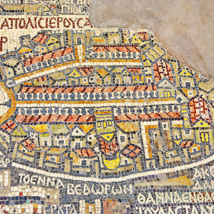 Kortet over Det Hellige Land i Madaba