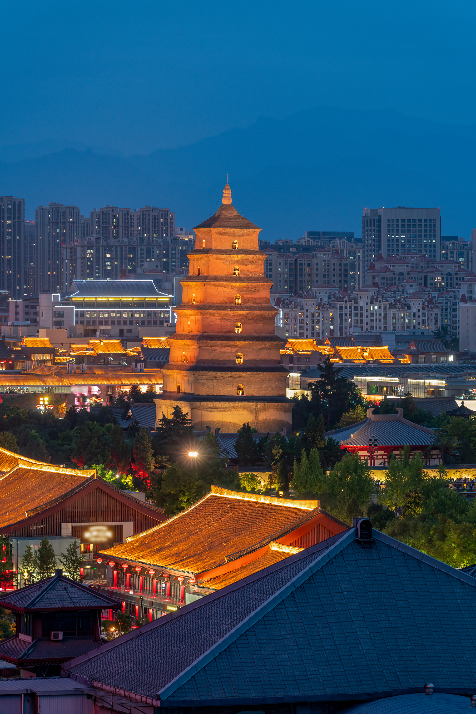 Pagoden rejser sig over Xi’ans tage ved Den Store Vildgåspagode