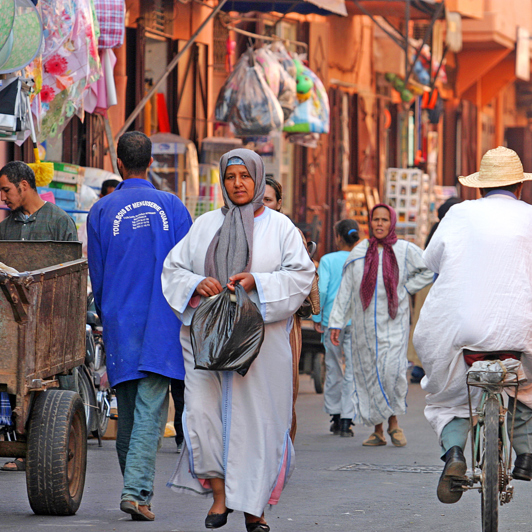 Liv i gaden i Marokko