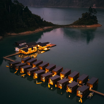 Aerial Dusk Vertical