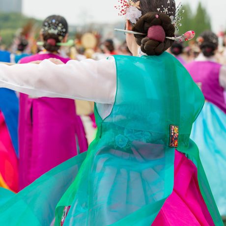 Sydkorea Hanbok Kjoler Dans