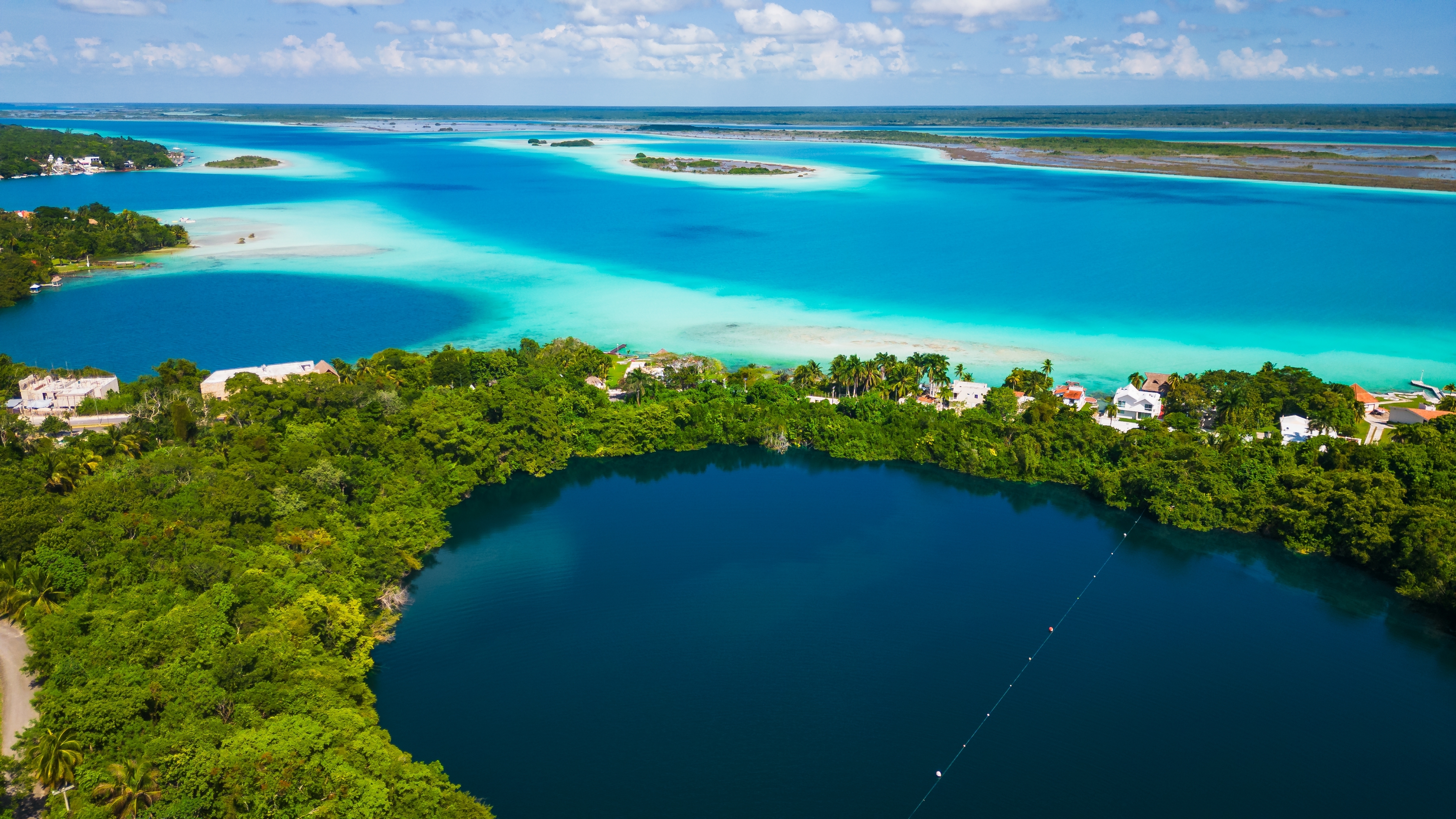 Bacalar Strand Og Lagune Udsigt