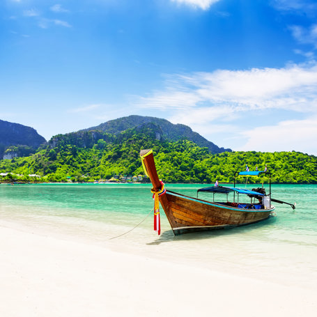 thailand - koh_samui_longtailbaad_paa_tropisk_strand