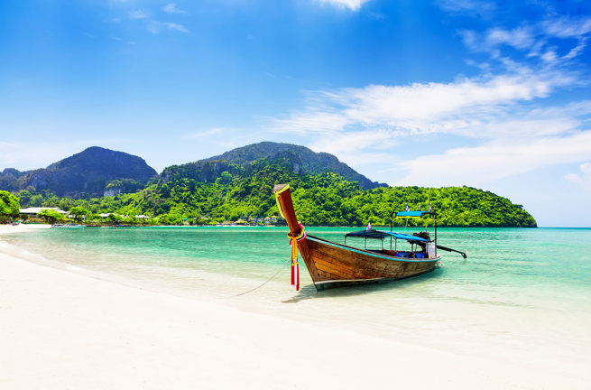 thailand - koh_samui_longtailbaad_paa_tropisk_strand