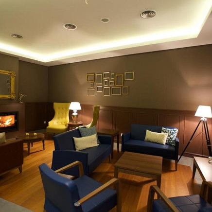 Charming Blue Hotel Lobby