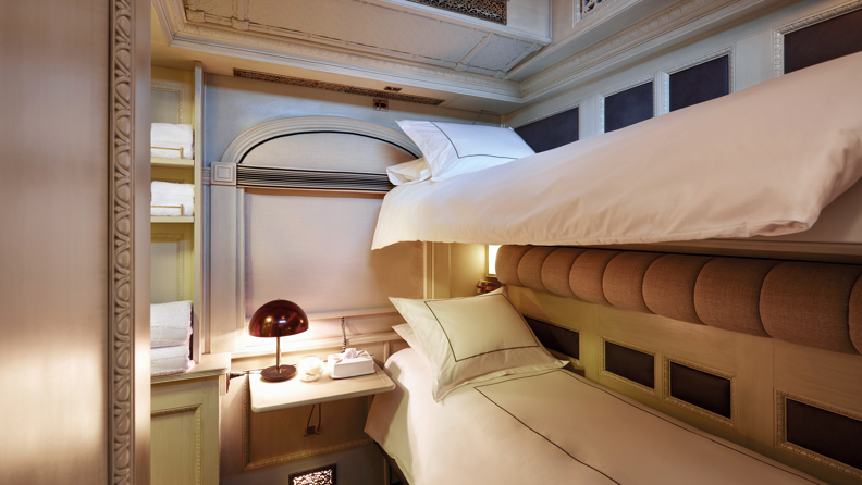 Peru Belmond Andean Explorer Bunk Bed Cabin Night