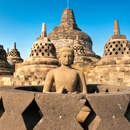 Borobodurtemplet i Yogyakarta på Java