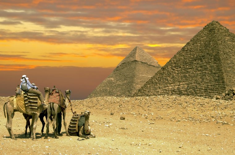 egypten - sahara kamel pyramide