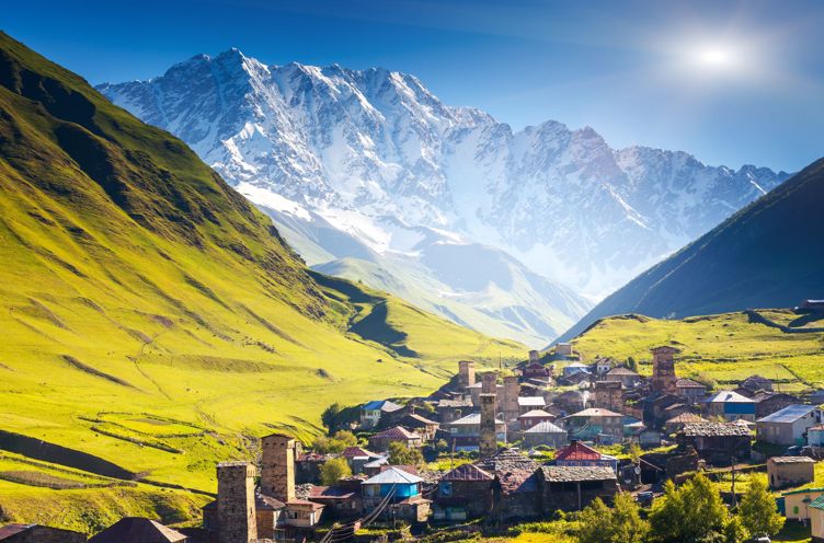 Georgia Upper Svaneti Ushguli Small Villages In Caucasus Mountains